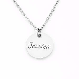 Personalised Round Disc Necklace - Name