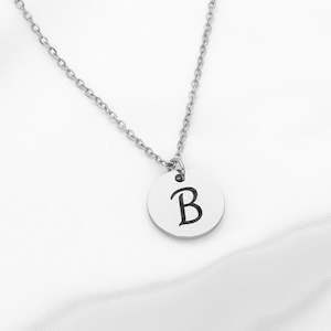 Jewellery: Personalised Round Discs Necklace - Name | Initials | Symbols | Zodiac | Birth Flowers