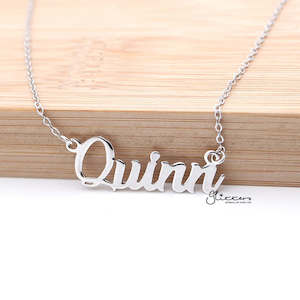 Personalised Sterling Silver Name Necklace - Font 10