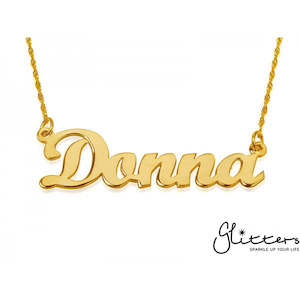 Jewellery: Personalised 24K Gold Plated Sterling Silver Name Necklace-Script 5