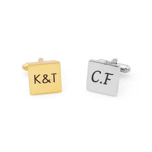 Jewellery: Personalised Stainless Steel Square Cufflinks