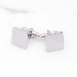 Jewellery: Stainless Steel Square Cufflinks