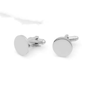 Jewellery: Stainless Steel Round Cufflinks