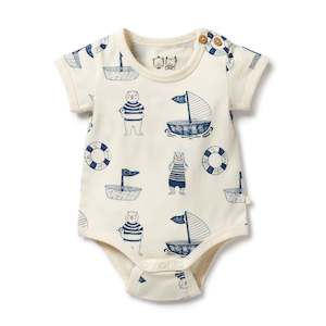 Wilson + Frenchy Organic Bodysuit - Nautical Bear