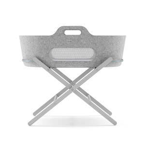 Store-based retail: SnuzBaskit - Light Grey Moses Basket & Dove Stand