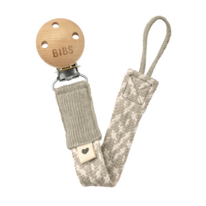 Store-based retail: BIBS Pacifier Clip - Ivory/Sand