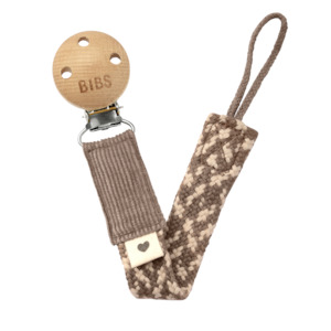 BIBS Pacifier Clip - Dark Oak/Vanilla