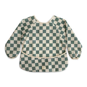 Store-based retail: Mushie Long Sleeve Bib - Olive Check