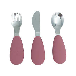 Petite Eats Full Metal Cutlery Set - Dusky Rose