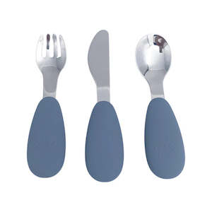 Petite Eats Full Metal Cutlery Set - Pewter