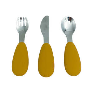 Petite Eats Full Metal Cutlery Set - Mustard