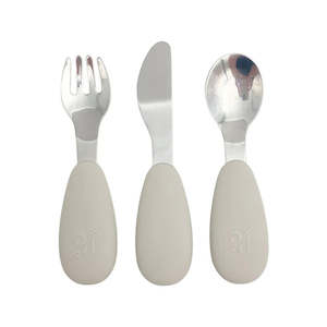 Petite Eats Full Metal Cutlery Set - Overcast