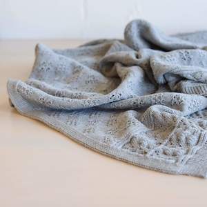 Heirloom Baby Vintage Inspired Merino Baby Shawl - Cygnet Grey