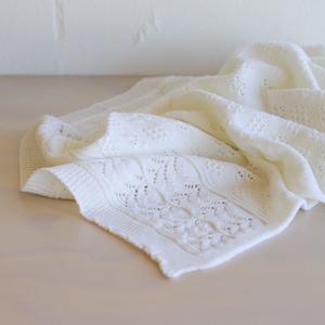 Heirloom Baby Vintage Inspired Merino Baby Shawl - Bianco