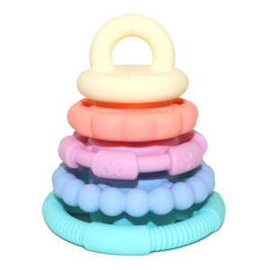 JellyStone Rainbow Stacker Teether & Toy - Pastel