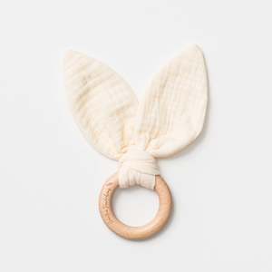 Over the Dandelions Muslin Bunny Ear Teether - Milk