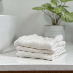 Store-based retail: Ohbubs Cotton Washcloths - 3 Pack - White