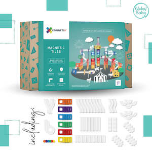 Connetix Tiles - 92 Piece Rainbow Ball Run Pack