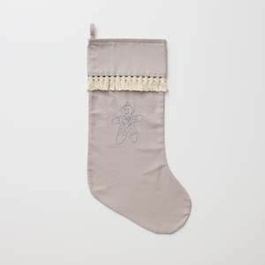 Over the Dandelions Christmas Stocking- Dove Grey