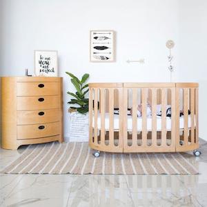 Babyhood Kaylula Sova 5 in 1 Cot - Beech (includes mattress)