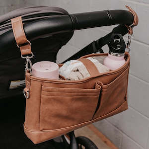 OiOi Faux Leather Stroller Organiser- Tan