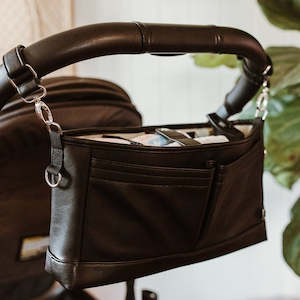 Store-based retail: OiOi Faux Leather Stroller Organiser- Black