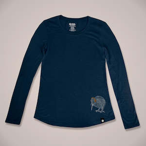 Clothing: Sketchy Kiwi Long Sleeve Womens Merino T-Shirt