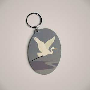 White Heron Keytag