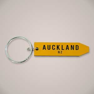 Clothing: Road Sign - Auckland Key Ring