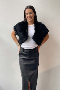 October Reign Fur Bolero - Black