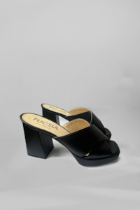 Fucsia Nappa Mule - Nero