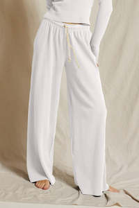 Perfect White Tee Rivers Thermal Wide Leg Pant - White