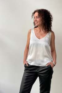 Clothing: October Reign Essential Luxe V-Neck Camisole - White