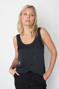 October Reign Luxe Essential Round Neck Camisole - Black