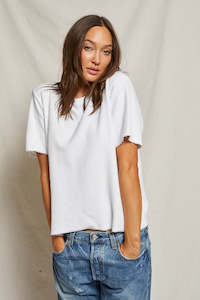 Perfect White Tee Demi French Terry T-Shirt - White