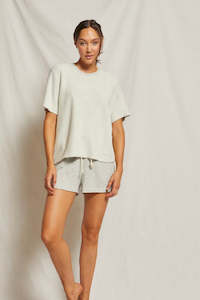 Perfect White Tee Demi French Terry T-shirt - Heather Grey