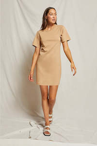 Perfect White Tee Tiegan Dress - Dune