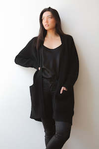 October Reign Wanderer Cashmere Cardigan - Black