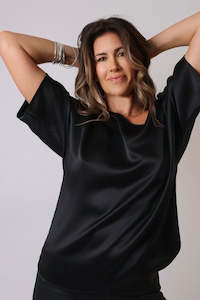 October Reign Luxe Silk Tee - Black