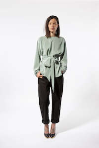 Miss Crabb Archive | Eastwick Top ~ Sage Silk