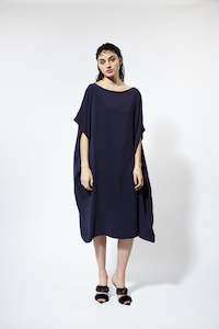 Custom Sample | Light of Day Dress ~ Navy Silk Satin