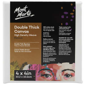 Art Accessories: Double Thick Canvas Premium 10.2 x 10.2cm (4 x 4in) - Mont Marte