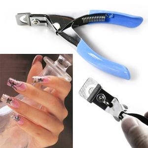 False Nail Clipper Cutter Stainless Steel Blue Acrylic UV Gel Manicure Tool