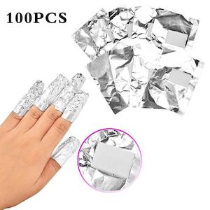 100Pcs/lot Aluminum Foil Nail Wraps