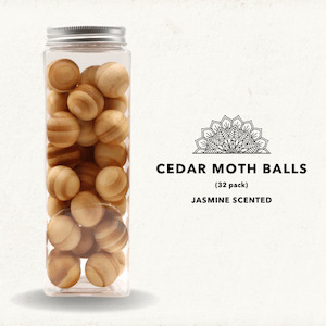 Cedar Wood Balls - Jasmine Natural Moth Repellent - Pack of 32