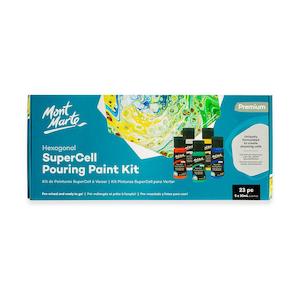 Art And Craft: SuperCell Pouring Paint Kit Premium 23pc - Mont Marte