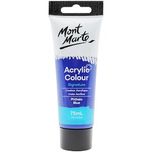 Acrylic Paint: Mont Marte Studio Acrylic Paint Tube 75ml - Phthalo Blue