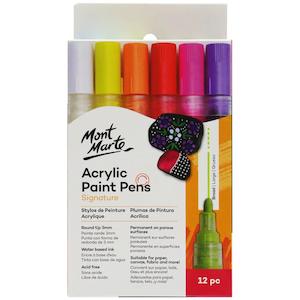 Acrylic Paint Pens Broad Tip 12pc - Mont Marte