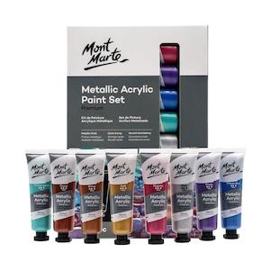 Acrylic Paint: Mont Marte Metallic Acrylic Paint Set 8pcs x 36ml