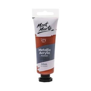 Mont Marte Metallic Acrylic Paint Tube Premium 50ml (1.7oz) - Copper